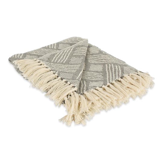DII® Gray Basket Weave Woven Throw